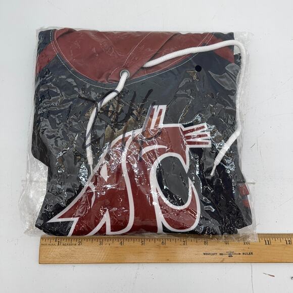 Washington State Cougars Sweatshirt Medium Black/Maroon Hoodie - Picture 3 of 3